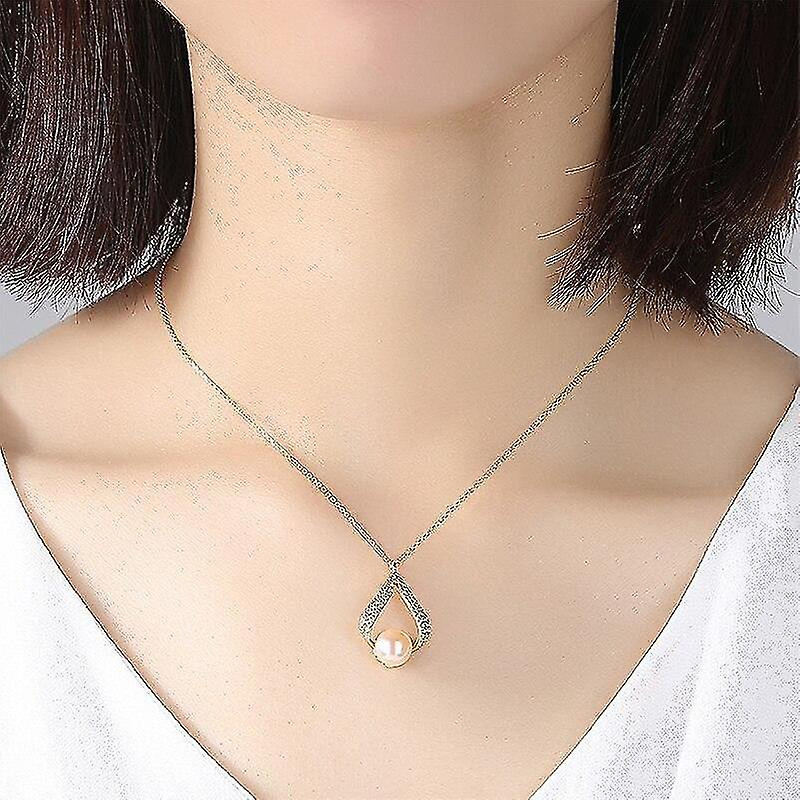 Foto 2 pulgar | Colgantes Huoguo Con Forma De Perla  Plata 925  Circonita  Para Mujer - Venta Internacional.