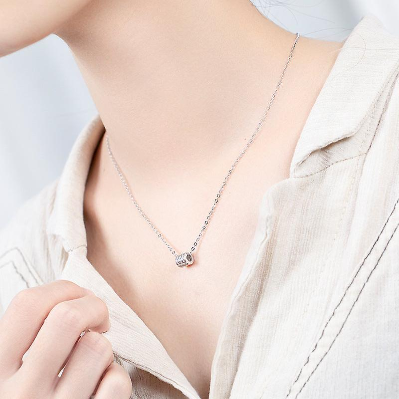Foto 4 | Collar Huoguo A213 Con Colgante Cilíndrico De Plata 925 Para Mujer - Venta Internacional.