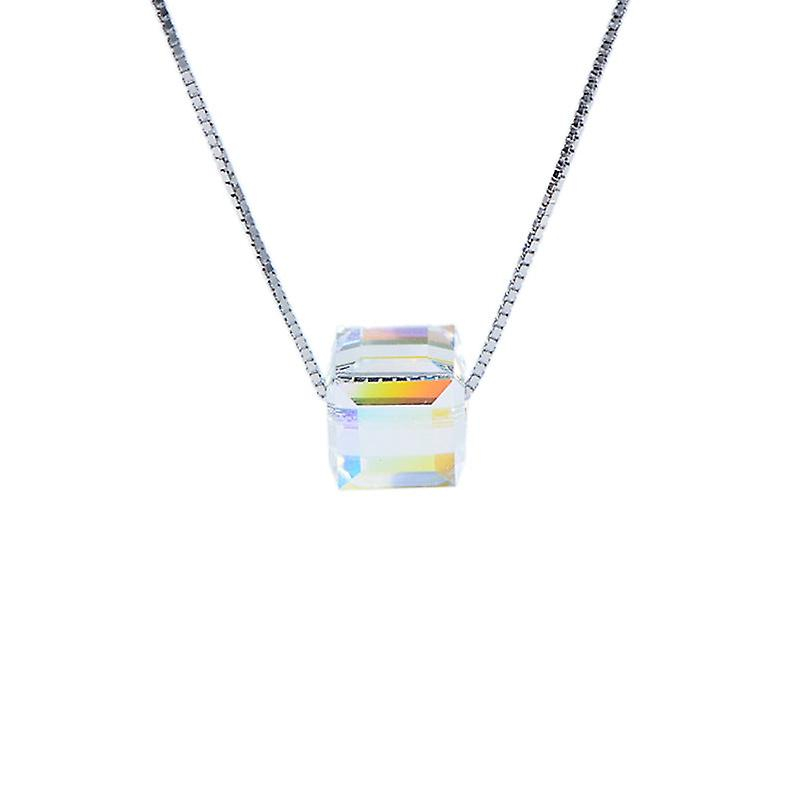 Foto 2 pulgar | Collar Huoguo Cube Sugar Crystal S925 De Plata De Ley - Venta Internacional.