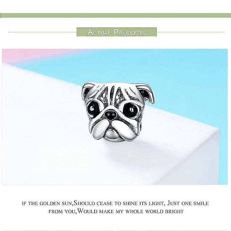 Foto 2 pulgar | Colgantes De Plata De Ley 925 Con Forma De Cabeza De Perro Pug - Venta Internacional.