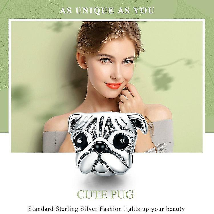 Foto 3 pulgar | Colgantes De Plata De Ley 925 Con Forma De Cabeza De Perro Pug - Venta Internacional.