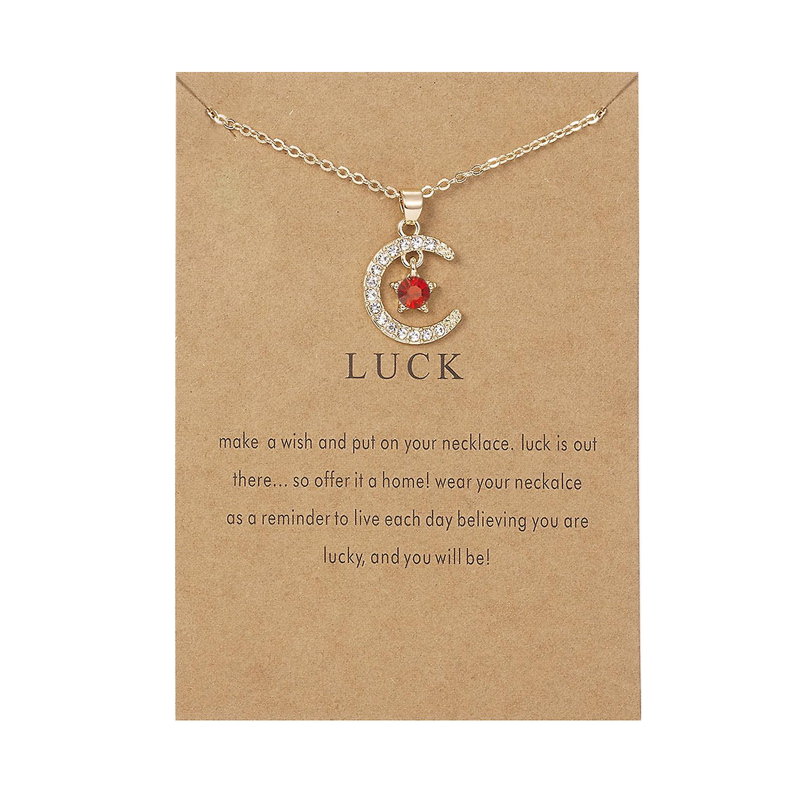 Foto 2 pulgar | Collar Huoguo Con Colgante De Estrella Lunar Con Piedra Natal Para Mujer - Venta Internacional.