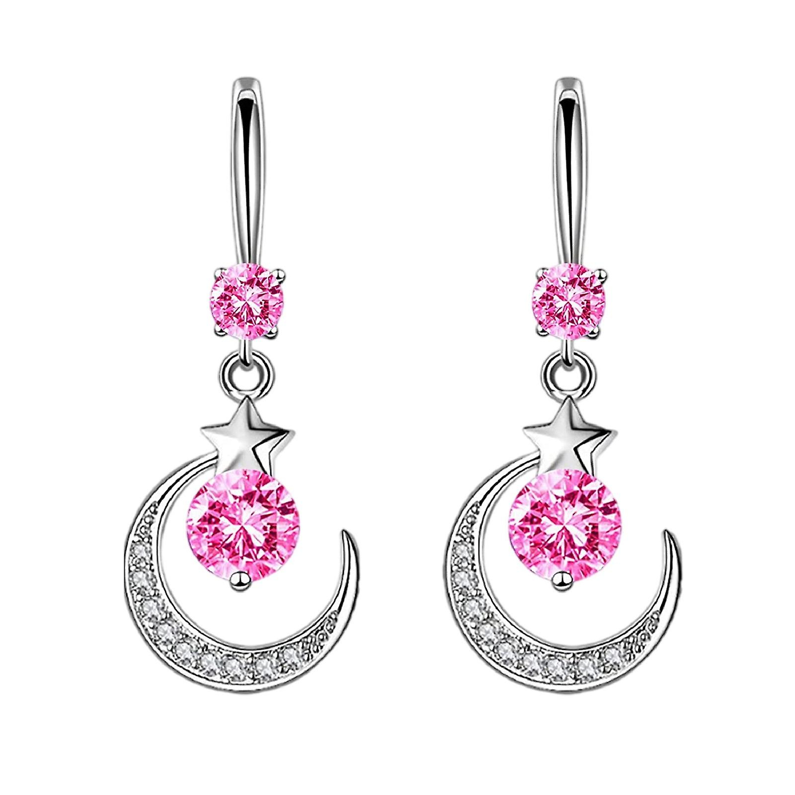 Foto 2 pulgar | Pendientes Huoguo Star Moon Drop Diamond Cuproníquel 3 7 X 1 4 Cm - Venta Internacional.