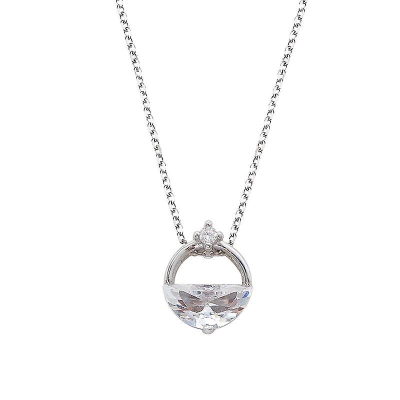 Collar Huoguo A265 Para Mujer  Plata De Ley S925 Y Diamante - Venta Internacional. $537