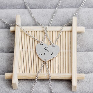 Foto 5 | Collar Huoguo De Acero Inoxidable Con Costuras En Forma De Rompecabezas Con Colgante Con Nombre - Venta Internacional.