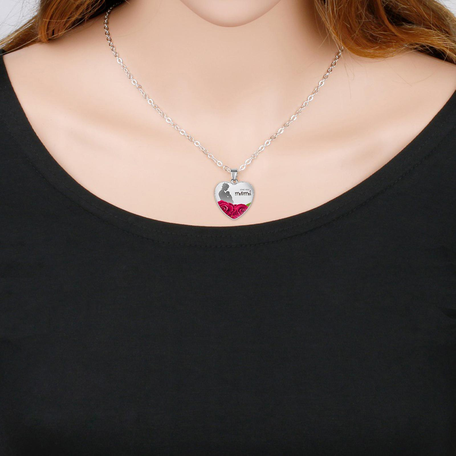Foto 3 pulgar | Collar Con Colgante En Forma De Corazón Grabado «te Amo» Para Mamá - Venta Internacional.