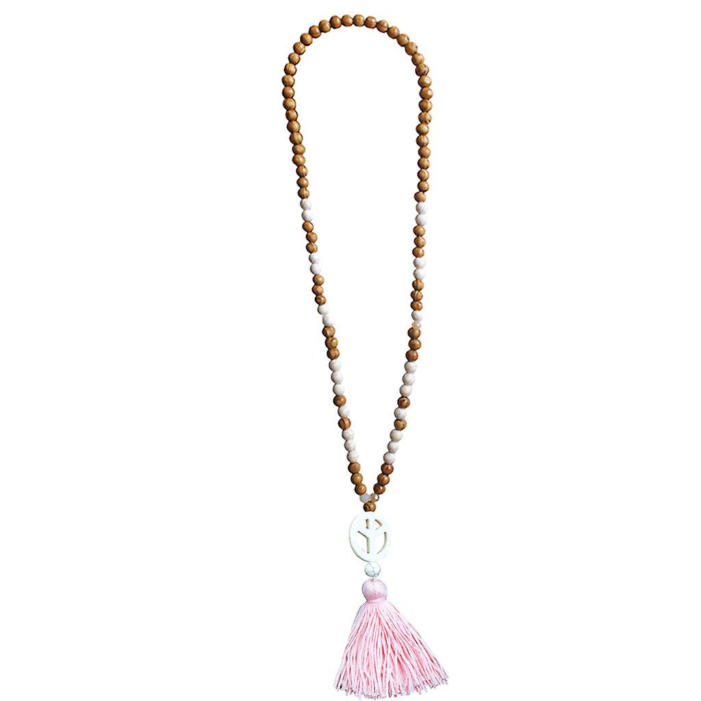 Foto 1 | Collar Con Colgante Para Mujer  Borla  Cuentas De Madera  Cadena Bohemia - Venta Internacional.