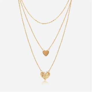 Foto 2 | Collar Huoguo Con Colgante Irregular En Forma De Corazón Multicapa Para Mujer - Venta Internacional.