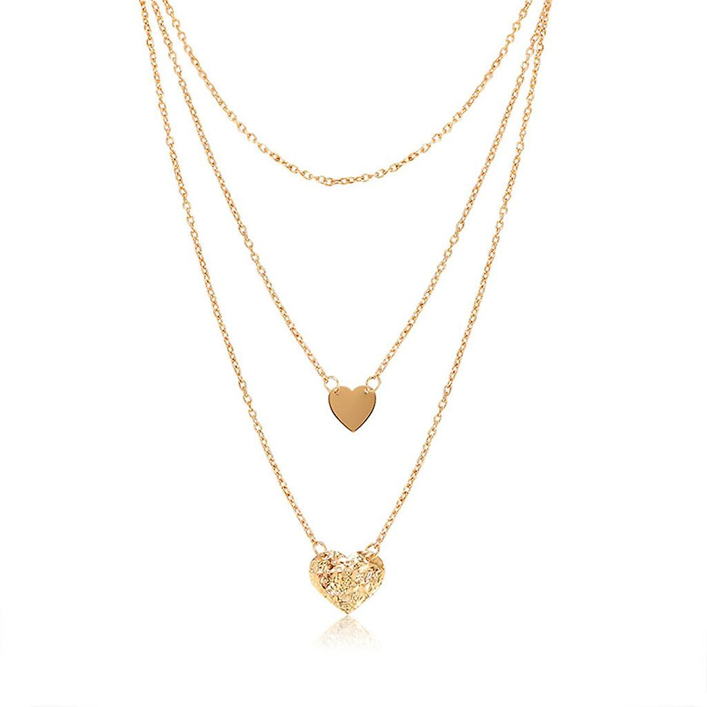 Foto 4 pulgar | Collar Huoguo Con Colgante Irregular En Forma De Corazón Multicapa Para Mujer - Venta Internacional.