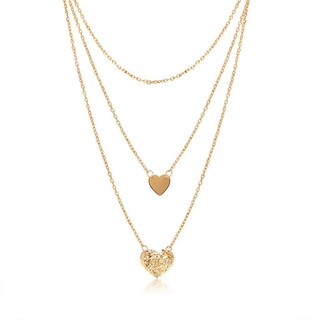 Foto 3 | Collar Huoguo Con Colgante Irregular En Forma De Corazón Multicapa Para Mujer - Venta Internacional.