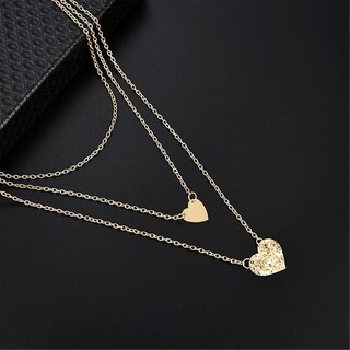 Foto 4 | Collar Huoguo Con Colgante Irregular En Forma De Corazón Multicapa Para Mujer - Venta Internacional.