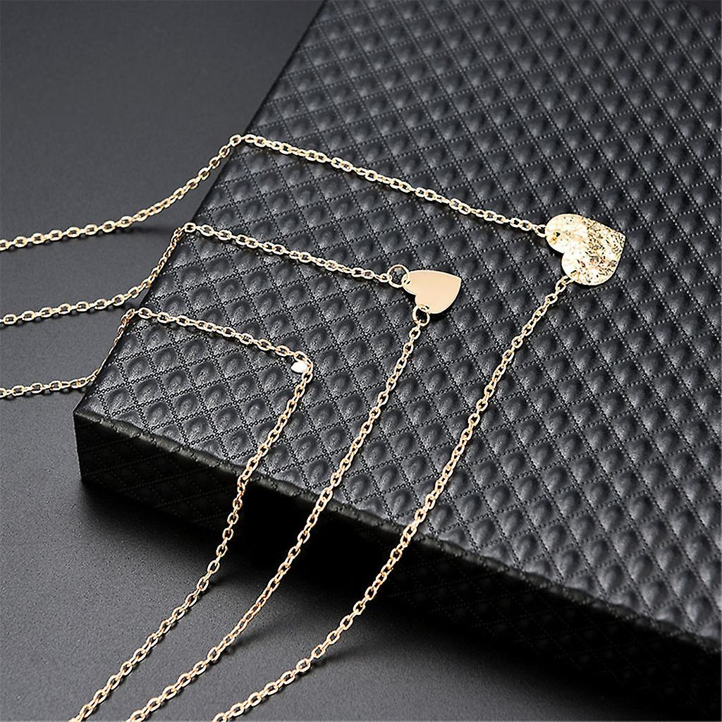 Foto 6 pulgar | Collar Huoguo Con Colgante Irregular En Forma De Corazón Multicapa Para Mujer - Venta Internacional.
