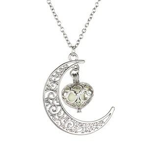 Foto 1 | Colgante Huoguo Con Forma De Corazón De Luna Hueca Y Piedra Luminosa - Venta Internacional.