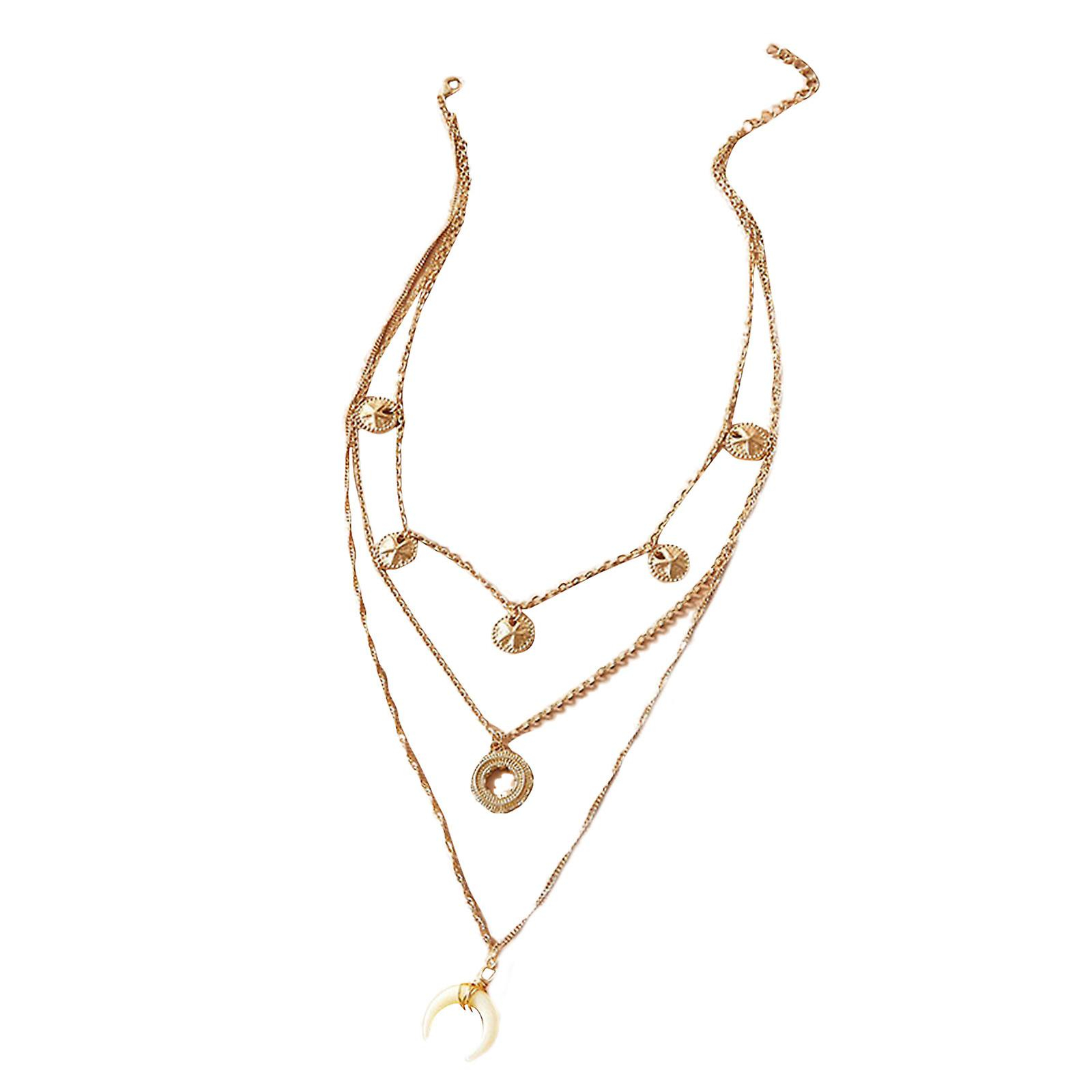Foto 2 pulgar | Colgante Huoguo Circle Pearl Moon Star Para Mujer - Venta Internacional.