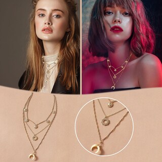 Foto 2 | Colgante Huoguo Circle Pearl Moon Star Para Mujer - Venta Internacional.