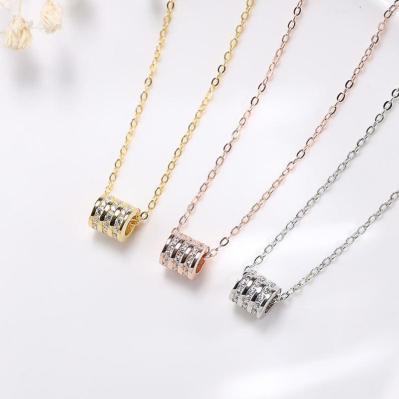 Foto 1 | Collar Huoguo A213 Con Colgante Cilíndrico De Plata 925 Para Mujer - Venta Internacional.