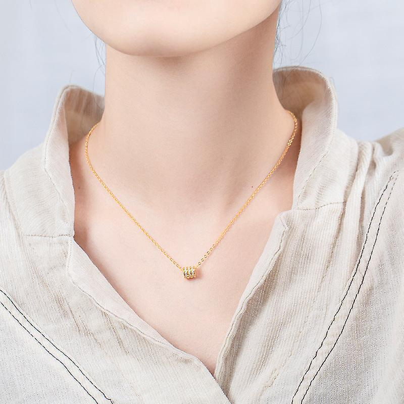 Foto 3 | Collar Huoguo A213 Con Colgante Cilíndrico De Plata 925 Para Mujer - Venta Internacional.