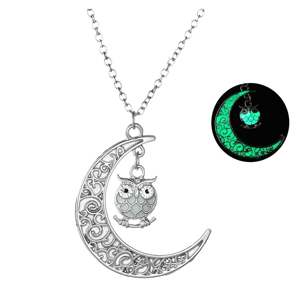 Foto 1 | Collar Huoguo Con Colgante De Cristal Con Forma De Búho Ahuecado Para Mujer - Venta Internacional.