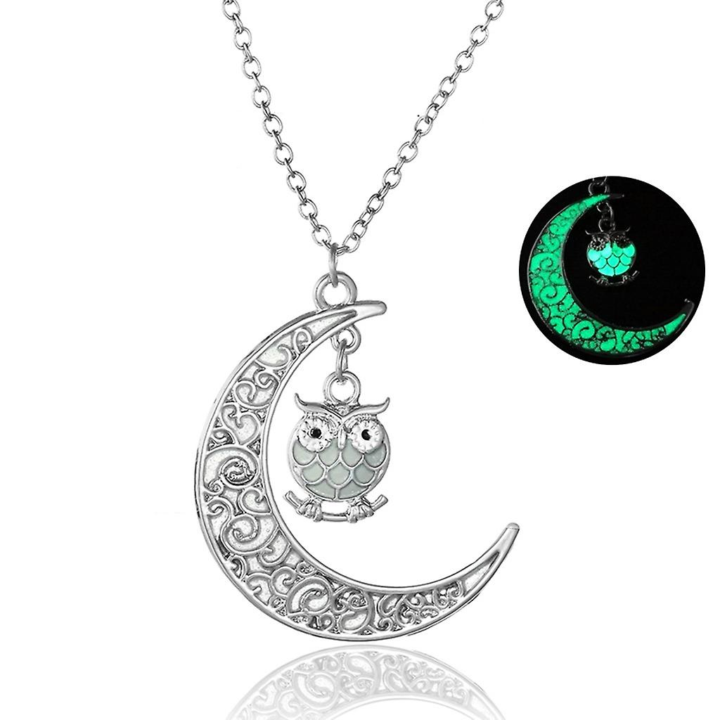 Foto 3 pulgar | Collar Huoguo Con Colgante De Cristal Con Forma De Búho Ahuecado Para Mujer - Venta Internacional.