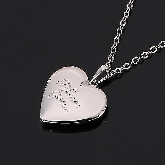 Foto 2 pulgar | Collar Huoguo  Gargantilla  Medallón Con Forma De Corazón Romántico «i Love You» - Venta Internacional.