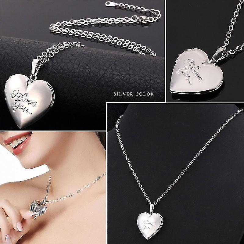 Foto 3 pulgar | Collar Huoguo  Gargantilla  Medallón Con Forma De Corazón Romántico «i Love You» - Venta Internacional.