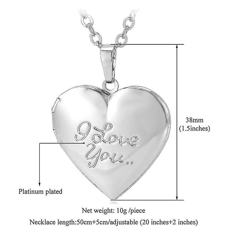 Foto 5 pulgar | Collar Huoguo  Gargantilla  Medallón Con Forma De Corazón Romántico «i Love You» - Venta Internacional.
