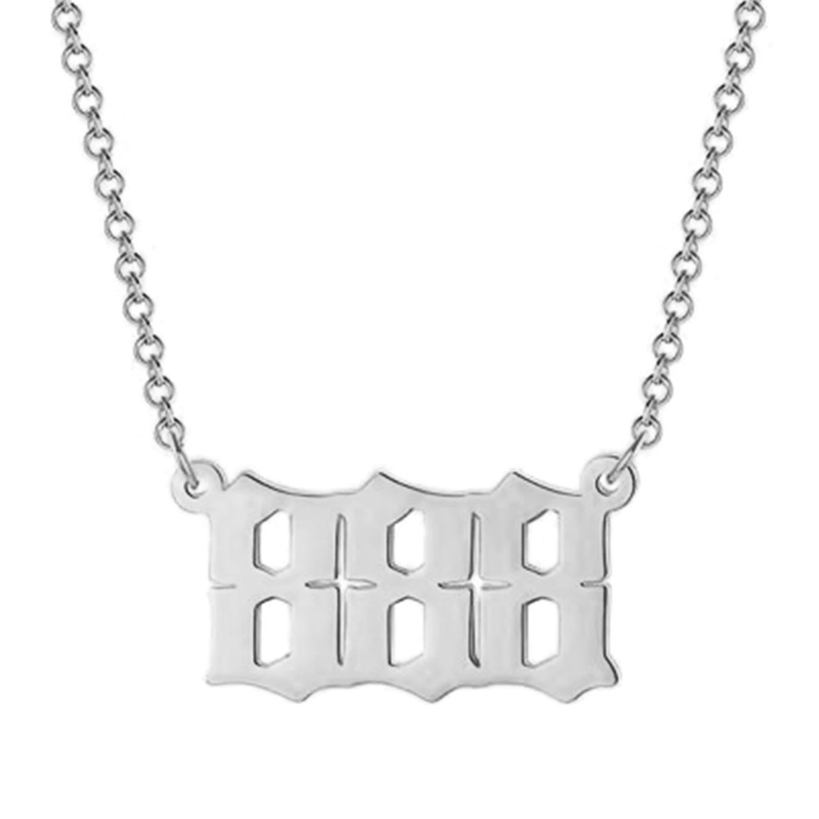 Foto 1 | Collar Con Colgante Con Número De Ángel  Acero Inoxidable  Oro Y Plata - Venta Internacional.