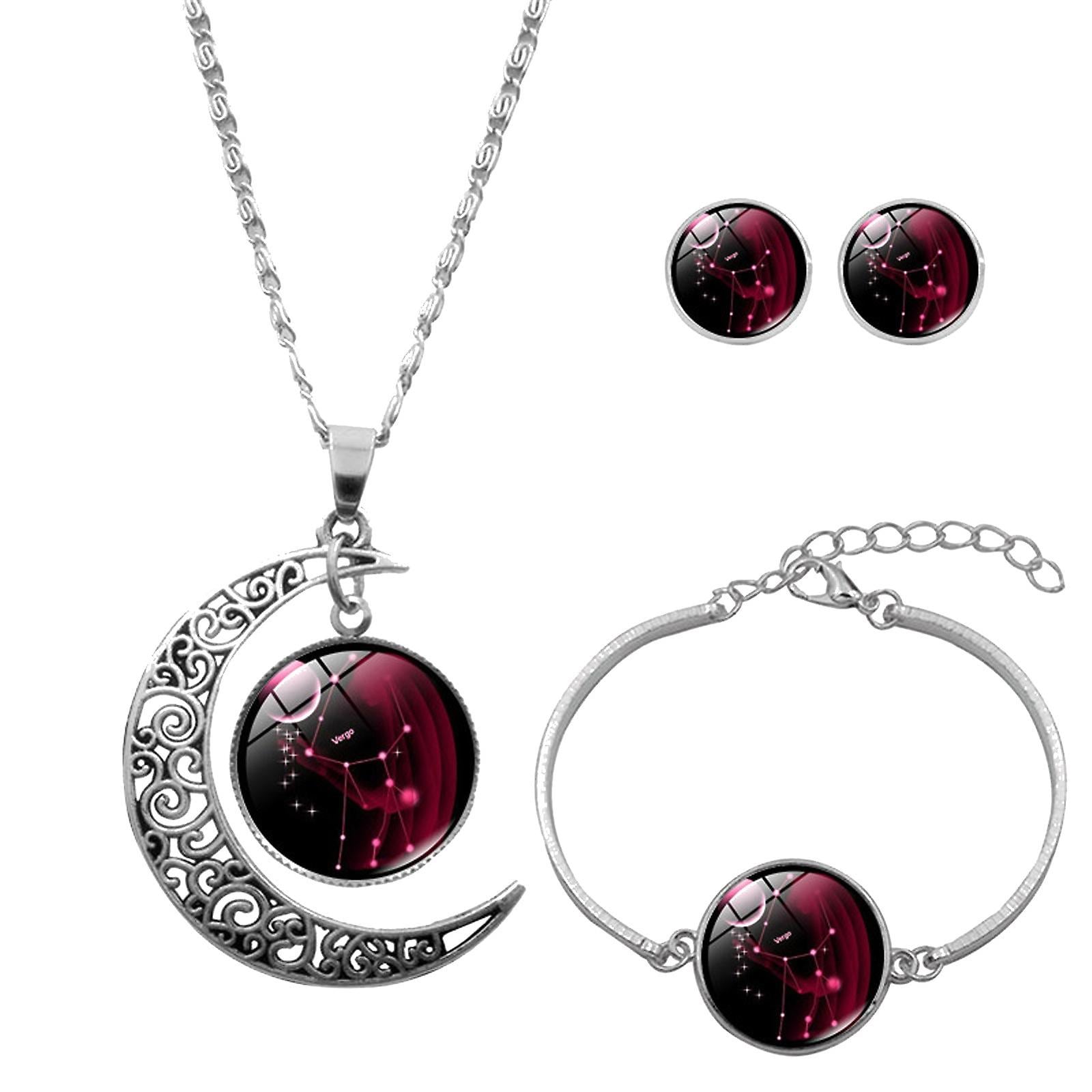 Set De Collar  Pendientes Y Pulsera Con 12 Constelaciones Para Mujer - Venta Internacional. $471