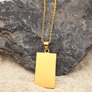 Foto 5 | Collar Con Colgante Huoguo Dog Tag De Acero Inoxidable Dorado Para Hombre - Venta Internacional.
