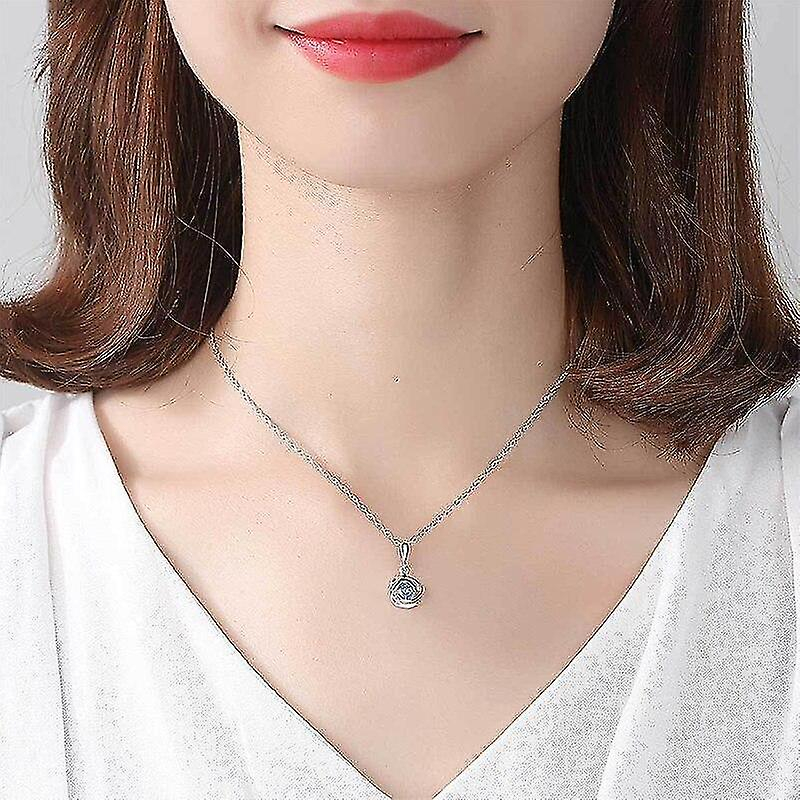 Foto 2 pulgar | Collar Colgante De Plata 925 Con Circonita Azul Para Mujer - Venta Internacional.