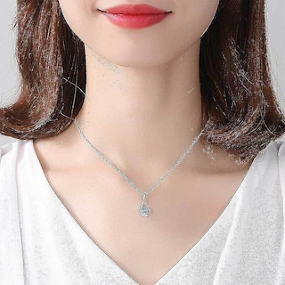 Foto 1 | Collar Colgante De Plata 925 Con Circonita Azul Para Mujer - Venta Internacional.