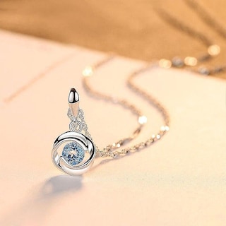 Foto 3 | Collar Colgante De Plata 925 Con Circonita Azul Para Mujer - Venta Internacional.