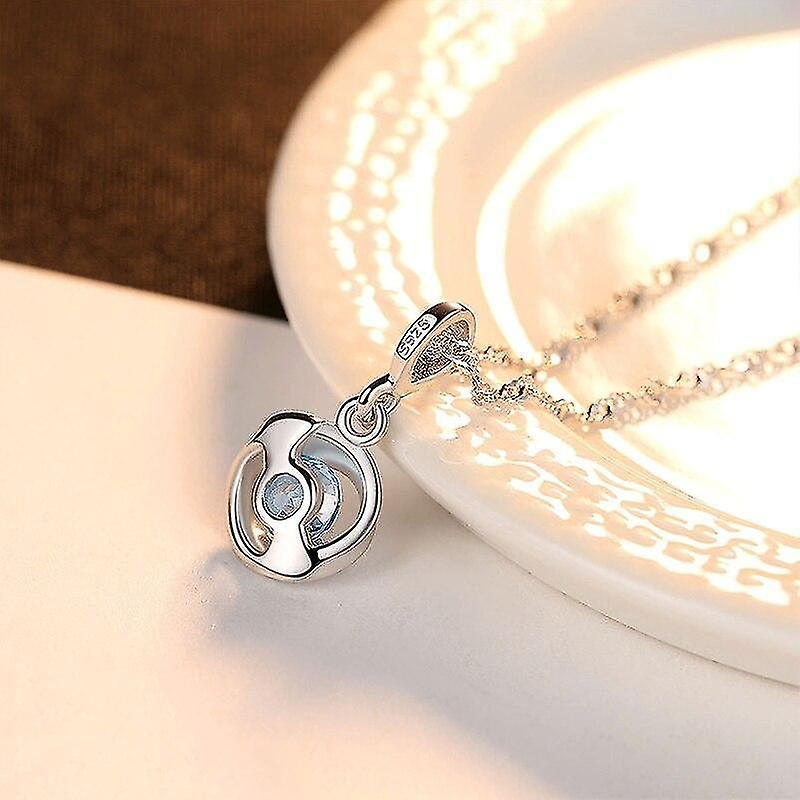 Foto 5 pulgar | Collar Colgante De Plata 925 Con Circonita Azul Para Mujer - Venta Internacional.