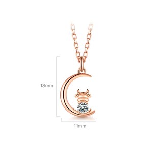 Foto 3 | Collar Huoguo Con Colgante De Cristal De Doble Anillo Para Mujer - Venta Internacional.