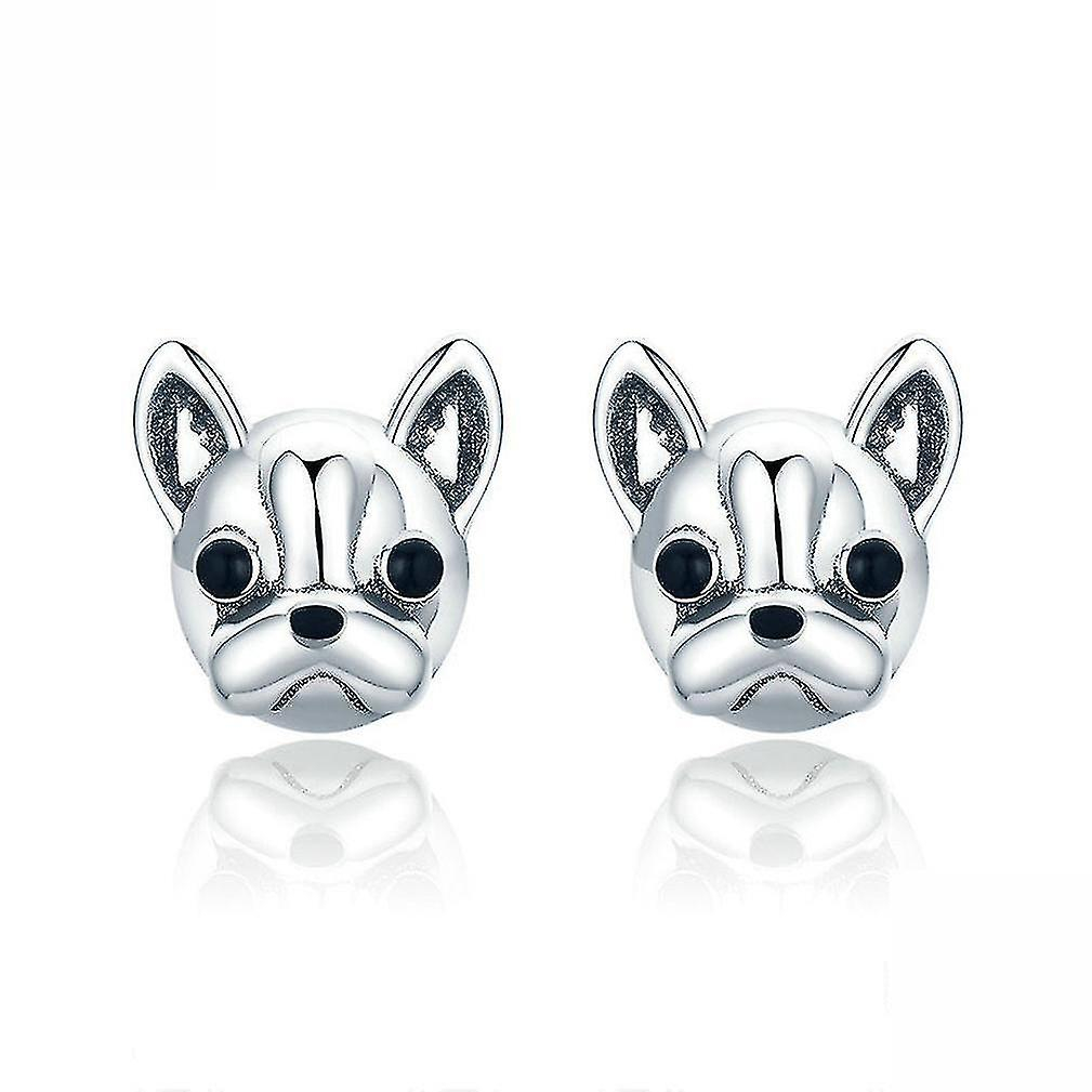 Foto 1 | Pendientes Huoguo French Bulldog Dog S925 De Plata Para Ceremonia - Venta Internacional.