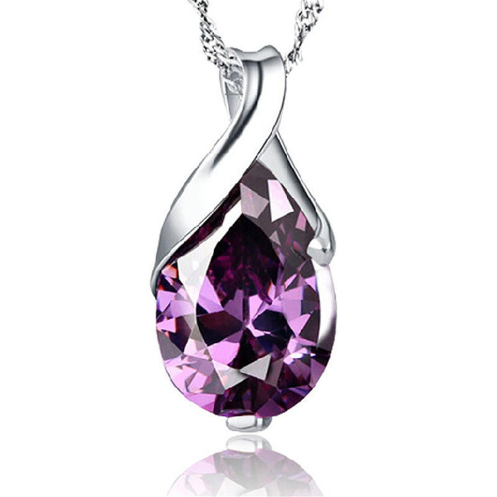 Foto 1 | Colgante Huoguo Fashion De Cristal Morado Con Forma De Lágrima De Ángel - Venta Internacional.