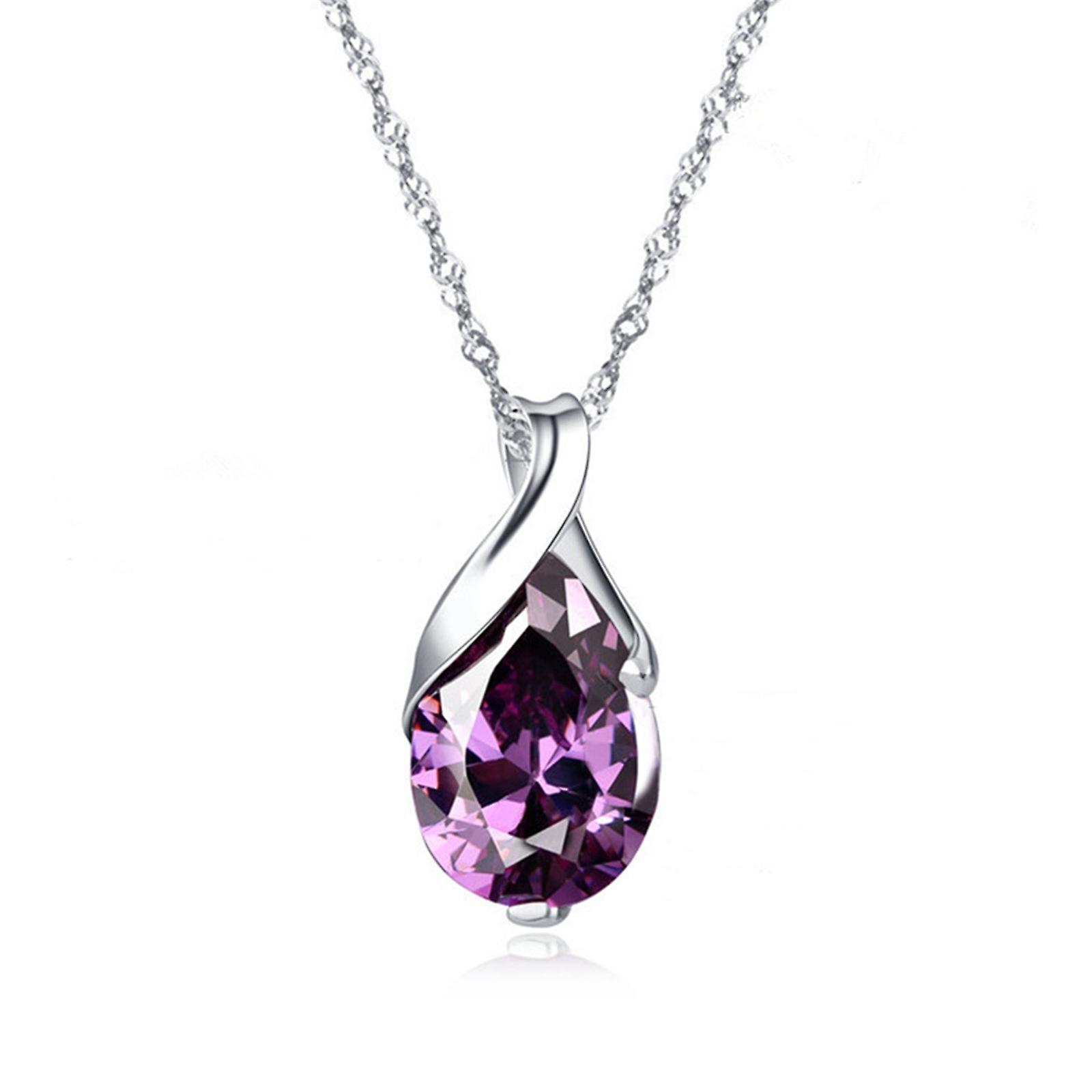 Foto 4 pulgar | Colgante Huoguo Fashion De Cristal Morado Con Forma De Lágrima De Ángel - Venta Internacional.