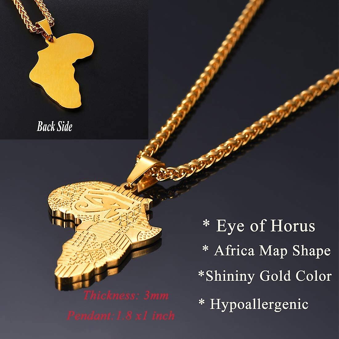 Foto 5 pulgar | Collar Huoguo Con Mapa De África Con Ojo De Horus Del Antiguo Egipto - Venta Internacional.