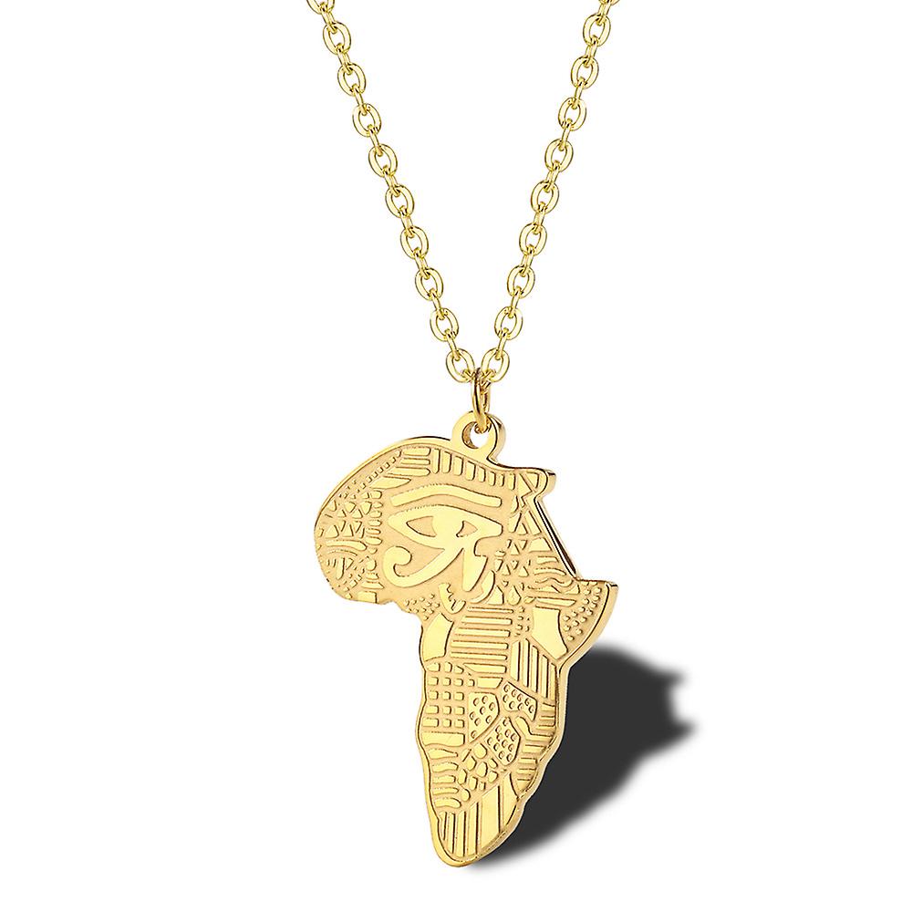 Foto 6 pulgar | Collar Huoguo Con Mapa De África Con Ojo De Horus Del Antiguo Egipto - Venta Internacional.