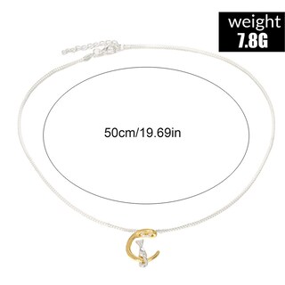 Foto 3 | Collar Moon Cat Clavicle Chain Para Mujer Y Hombre Huoguo - Venta Internacional.