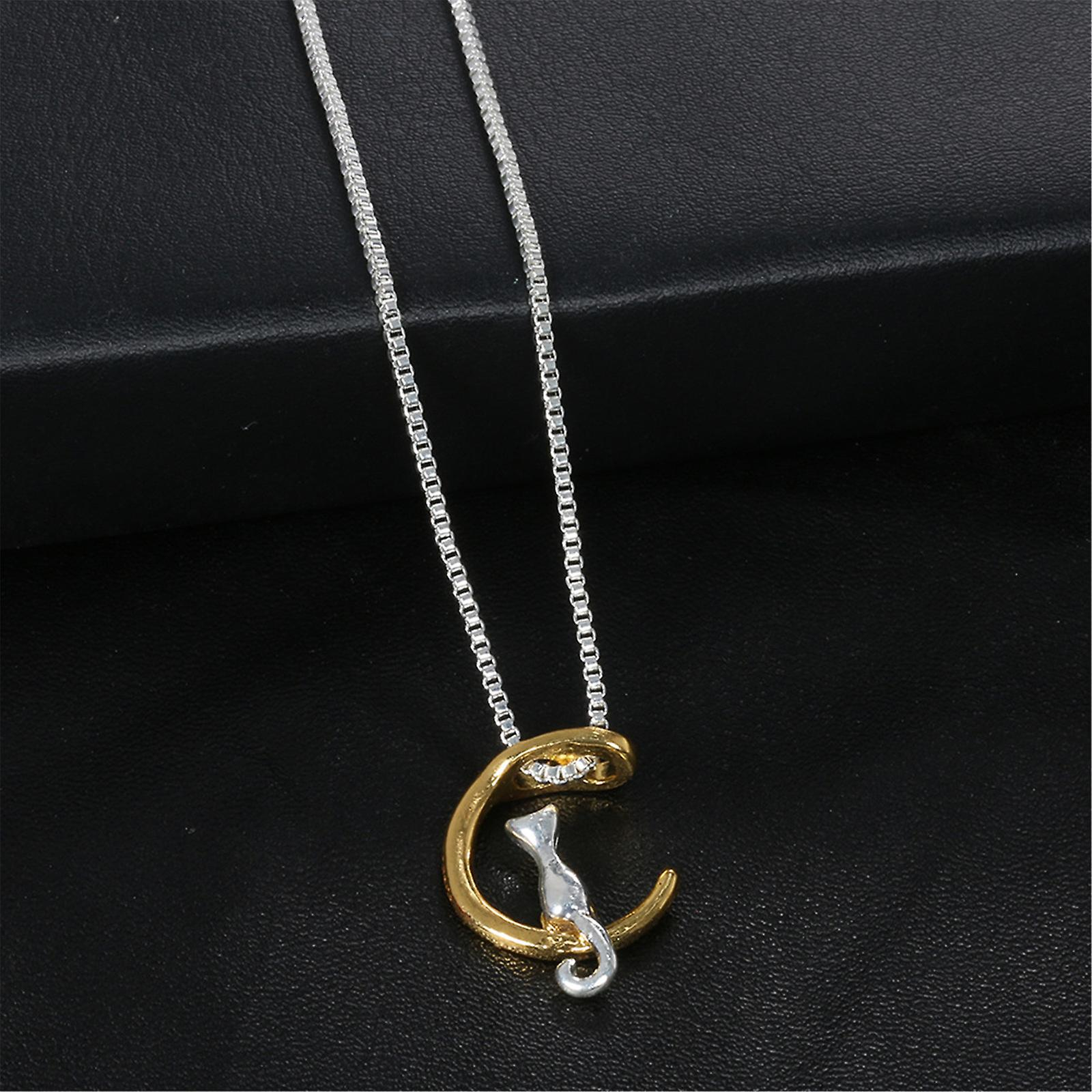 Foto 5 pulgar | Collar Moon Cat Clavicle Chain Para Mujer Y Hombre Huoguo - Venta Internacional.