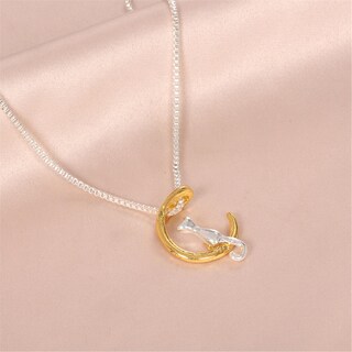 Foto 5 | Collar Moon Cat Clavicle Chain Para Mujer Y Hombre Huoguo - Venta Internacional.