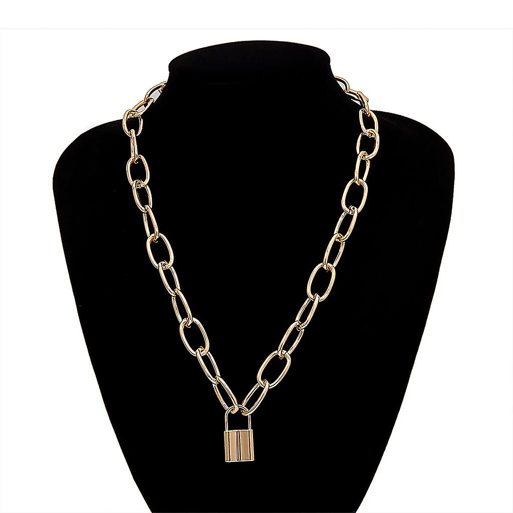 Foto 4 pulgar | Collar Huoguo Vintage Con Cadena Grande Metalizada Dorada - Venta Internacional.