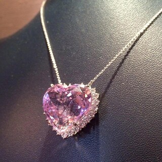 Foto 3 | Collar Huoguo Ultra-flash Con Microincrustaciones De Circonitas Rosas En Forma De Corazón - Venta Internacional.