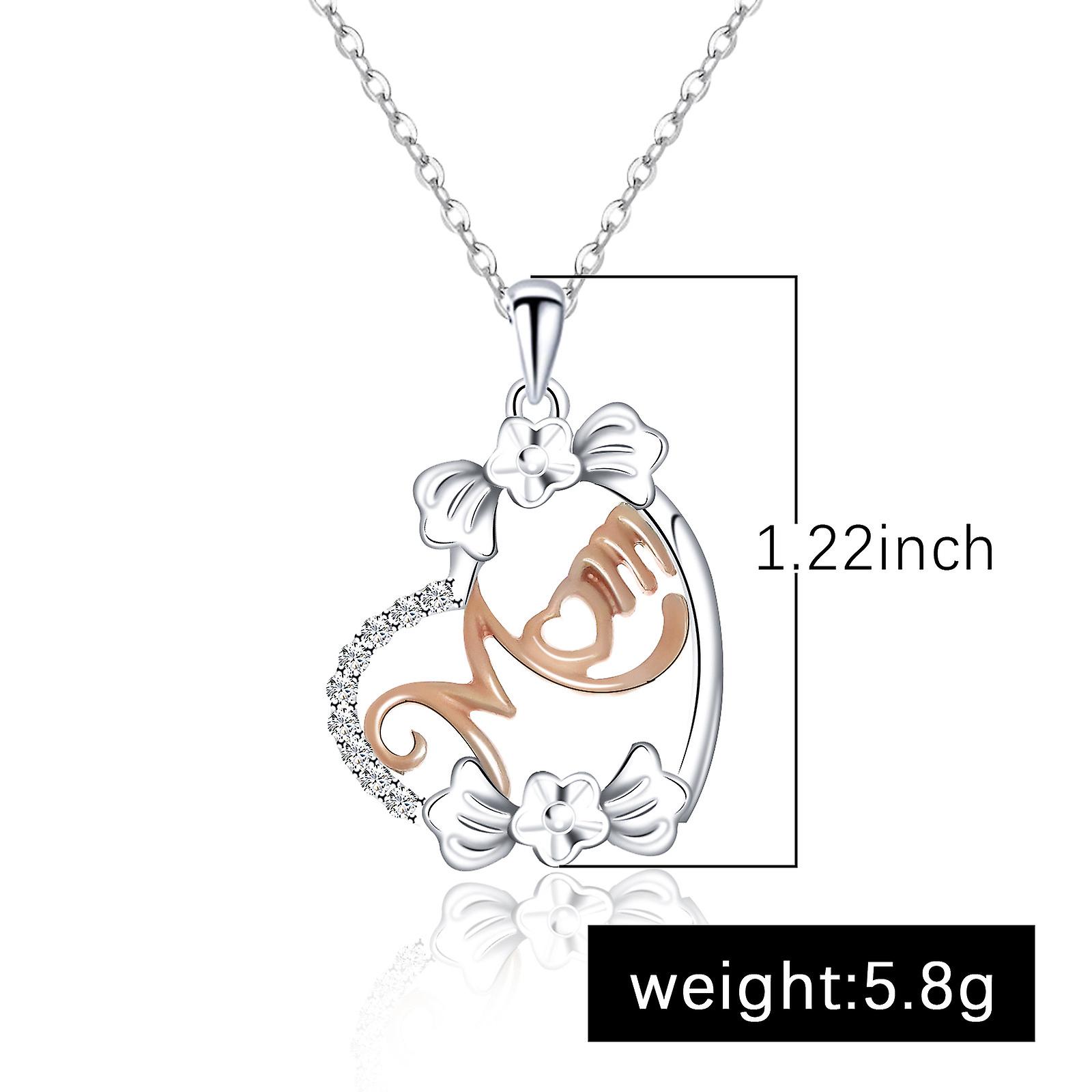 Foto 2 pulgar | Collar Huoguo Fashion Mom Con Forma De Corazón Y Flores De Aleación De 45+5 Cm - Venta Internacional.