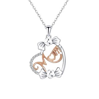 Foto 2 | Collar Huoguo Fashion Mom Con Forma De Corazón Y Flores De Aleación De 45+5 Cm - Venta Internacional.