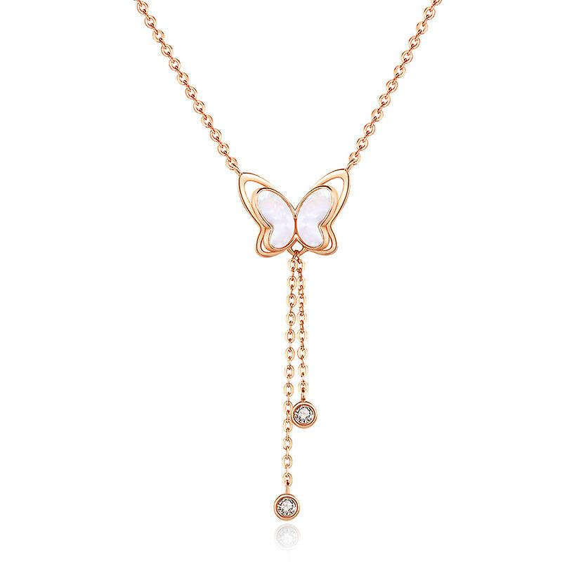 Foto 3 pulgar | Collar Huoguo Con Colgante De Mariposa En Plata De Ley Para Mujer - Venta Internacional.