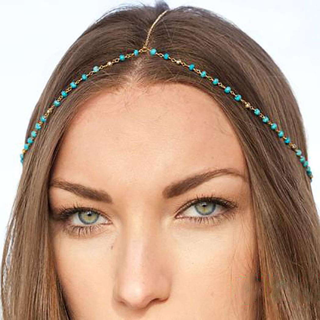 Foto 4 pulgar | Colgante Bohemio Con Forma De Cadena En Forma De Cabeza  Turquesa  Leiorthrix - Venta Internacional.