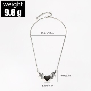 Foto 3 | Collar Con Colgante En Forma De Ala De Diablo Estilo Retro Hip Hop Unisex - Venta Internacional.