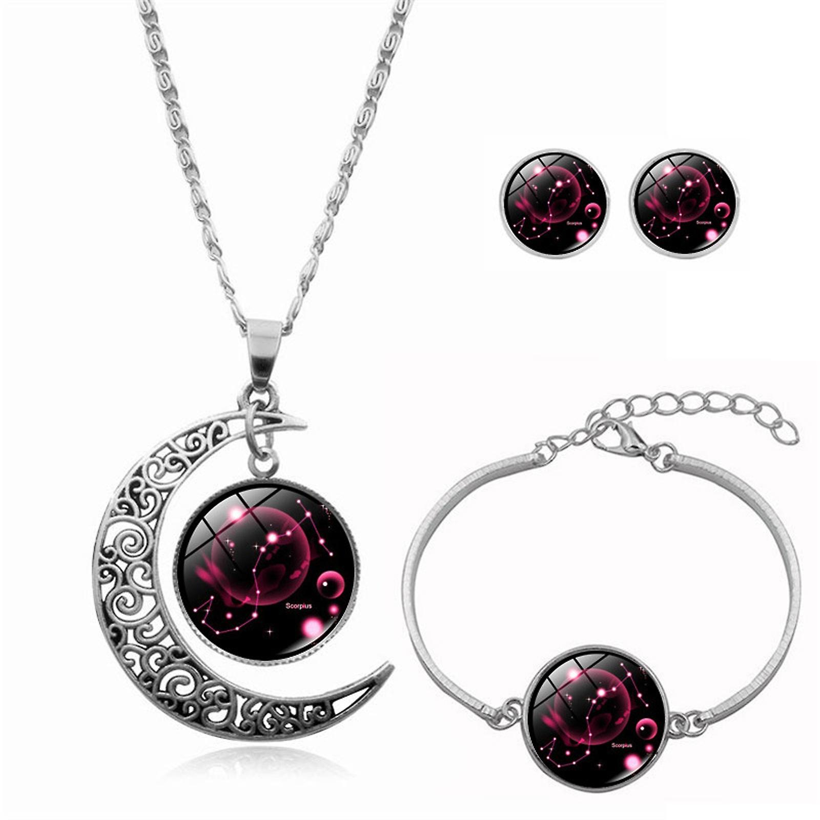 Foto 3 pulgar | Set De Collar  Pendientes Y Pulsera Con 12 Constelaciones Para Mujer - Venta Internacional.